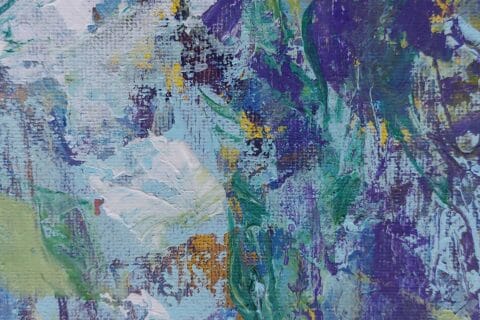 Abstract Floral Painting of Wisteria
