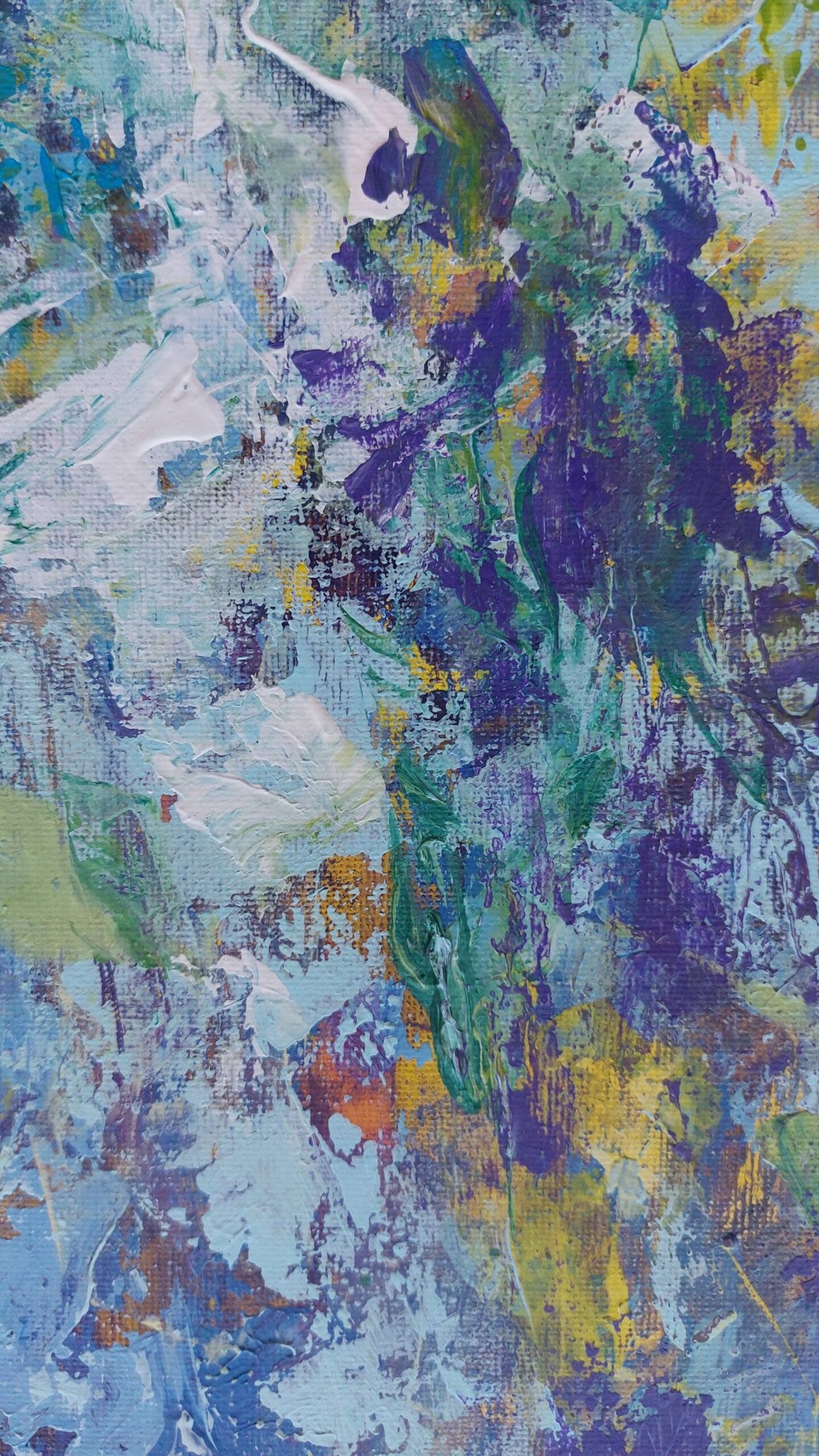Abstract Floral Painting of Wisteria