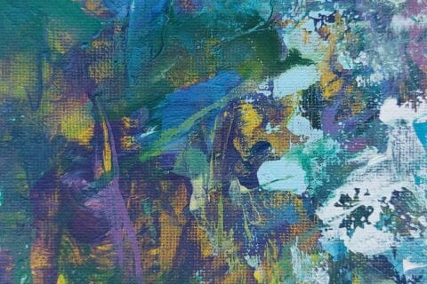 Abstract Floral Painting of Wisteria