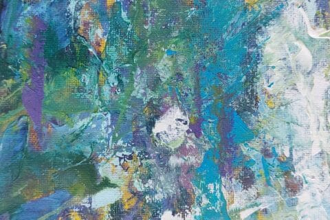Abstract Floral Painting of Wisteria