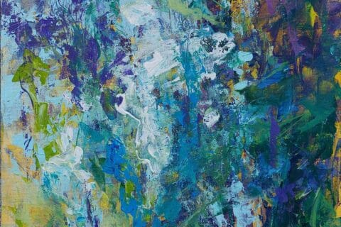 Abstract Floral Painting of Wisteria