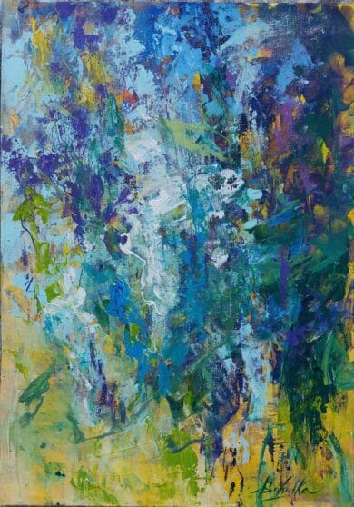 Abstract Floral Painting of Wisteria