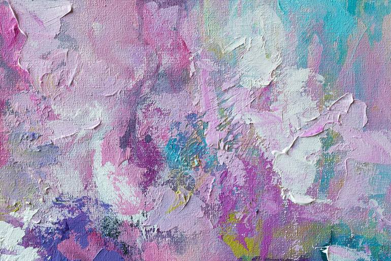 a close up of a painting