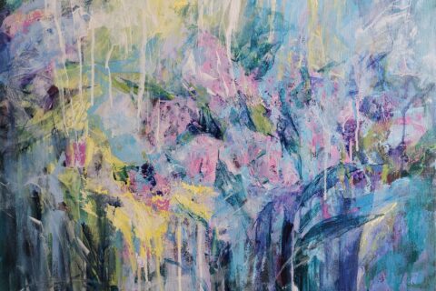 Original Abstract Floral Painting by Katia Solodka
