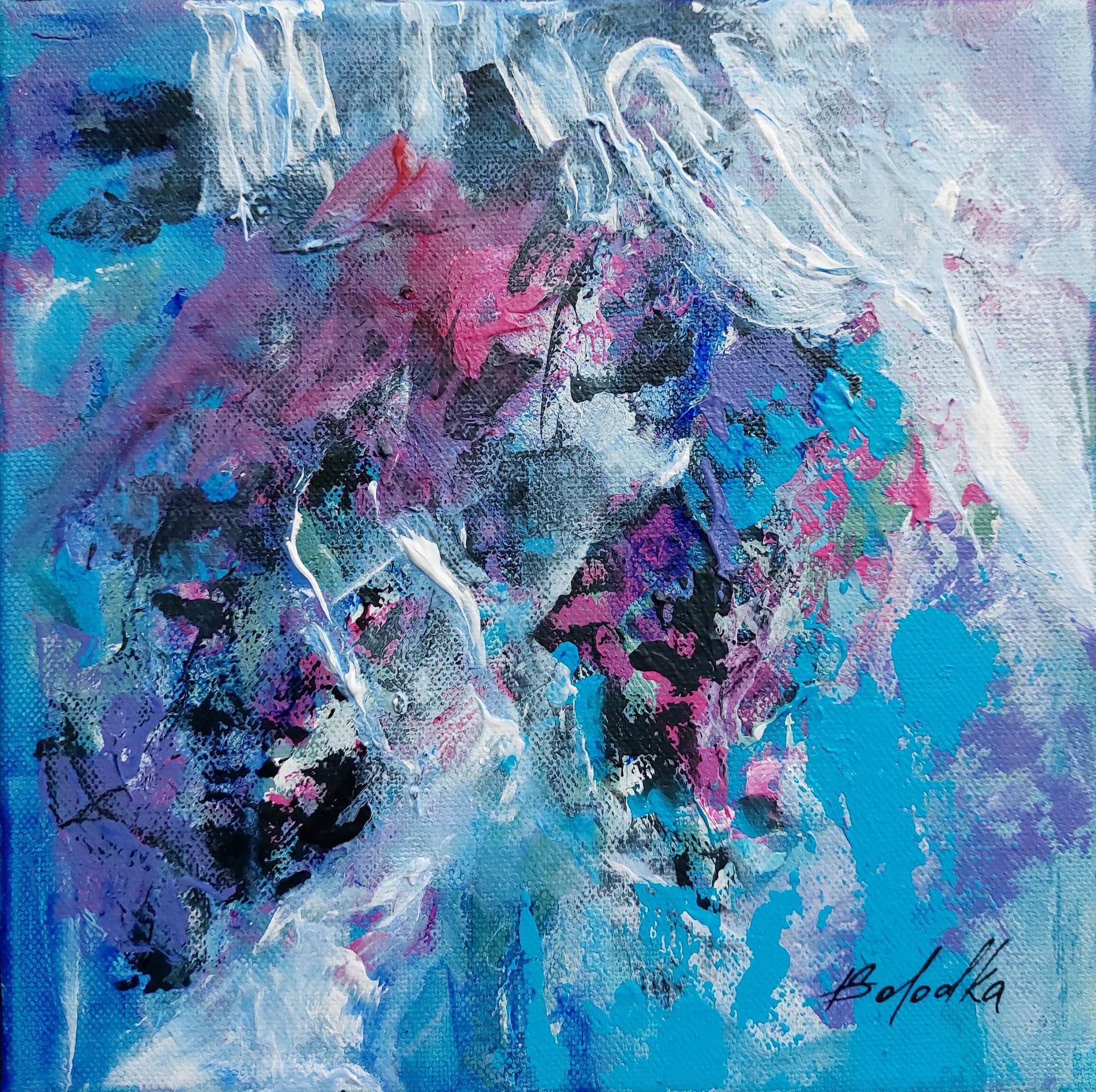 Original Abstract Floral Painting by Katia Solodka