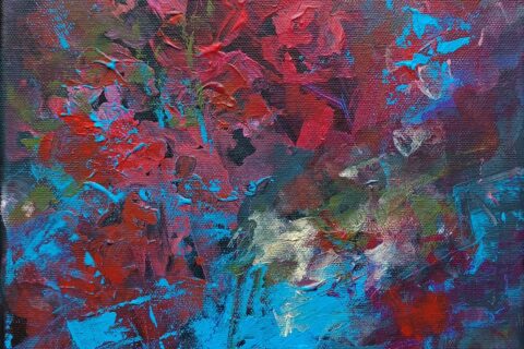 Original Abstract Floral Painting by Katia Solodka