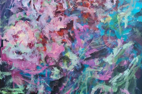 Original Abstract Floral Painting by Katia Solodka