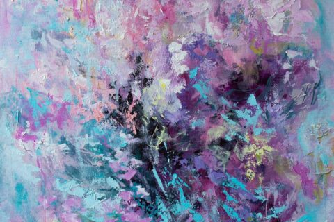 Original Abstract Floral Painting by Katia Solodka