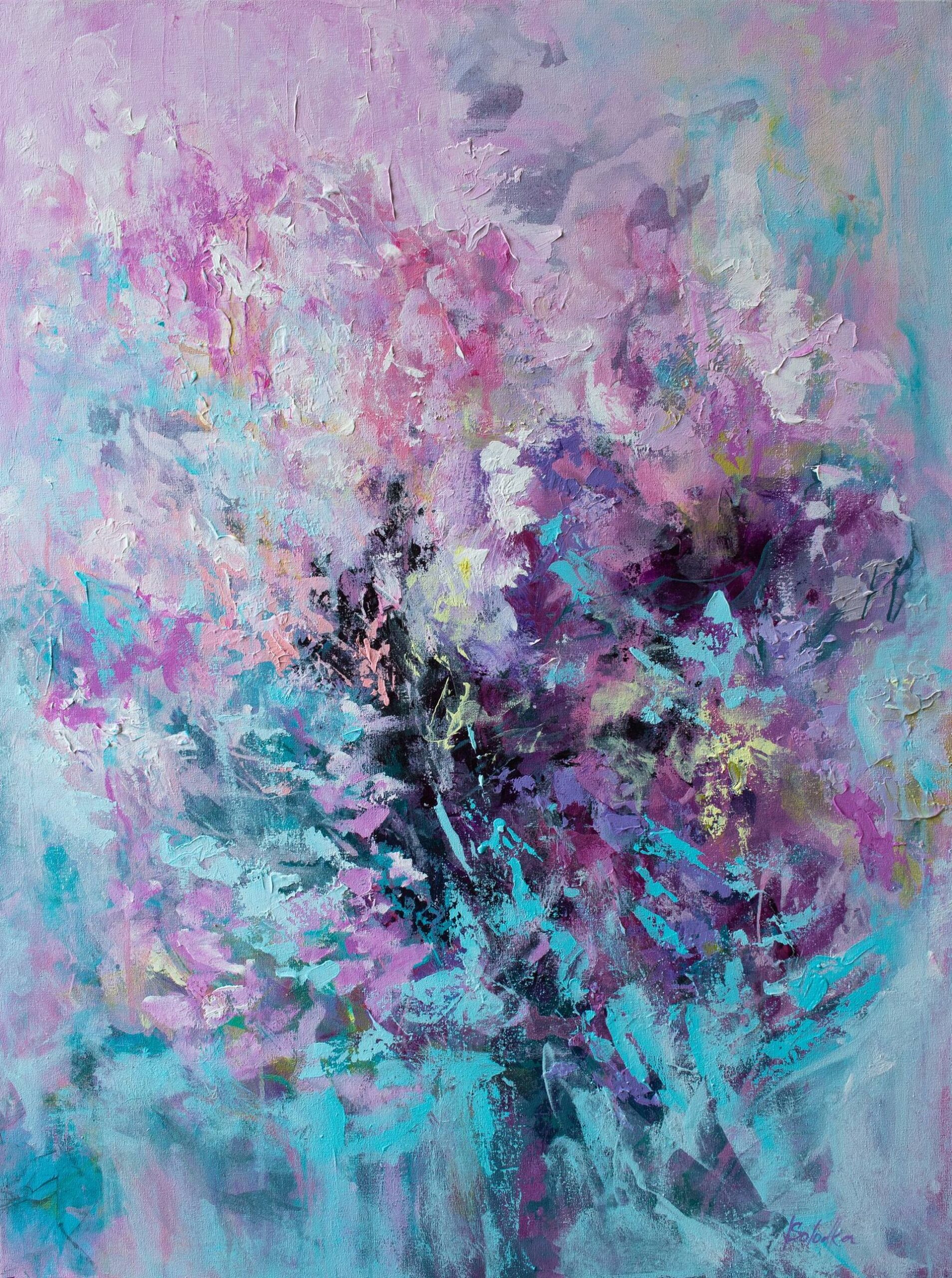 Original Abstract Floral Painting by Katia Solodka