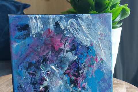Original Abstract Floral Painting by Katia Solodka