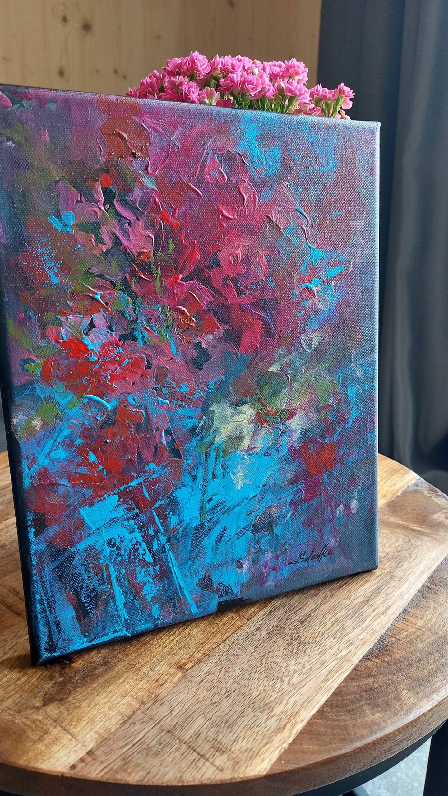 Original Abstract Floral Painting by Katia Solodka
