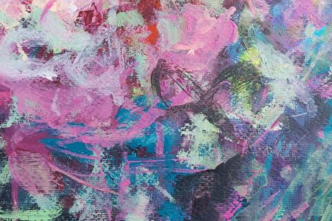 Original Abstract Floral Painting by Katia Solodka
