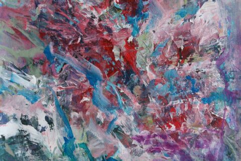 Original Abstract Floral Painting by Katia Solodka