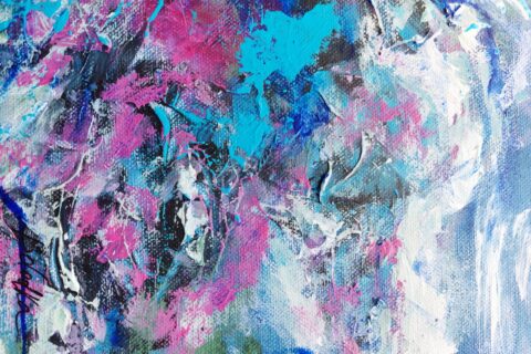 Original Abstract Floral Painting by Katia Solodka