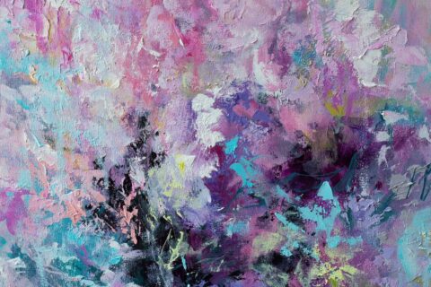 Original Abstract Floral Painting by Katia Solodka