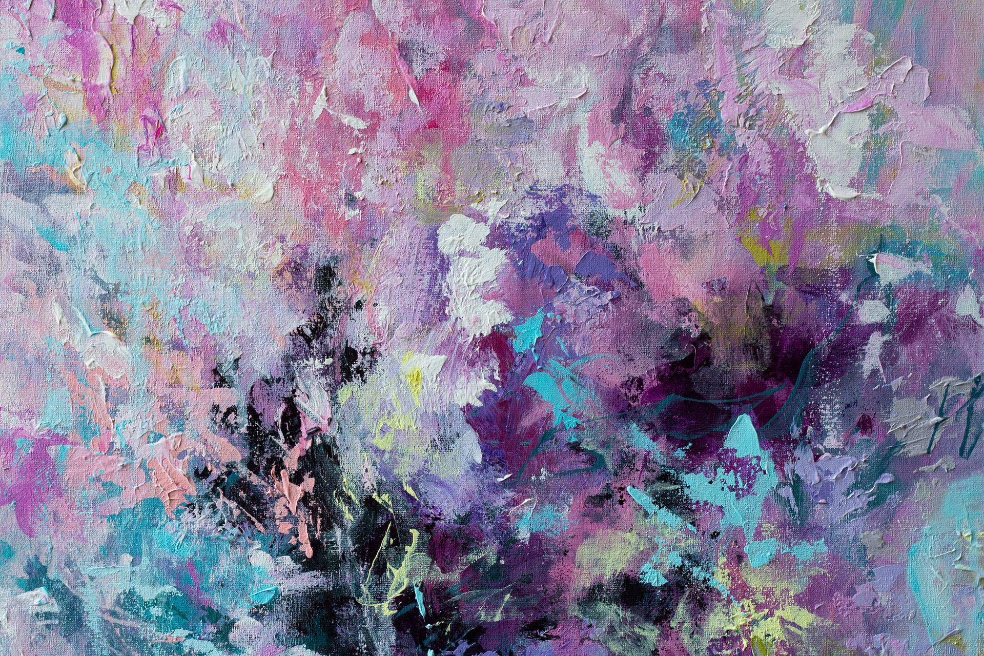 Original Abstract Floral Painting by Katia Solodka