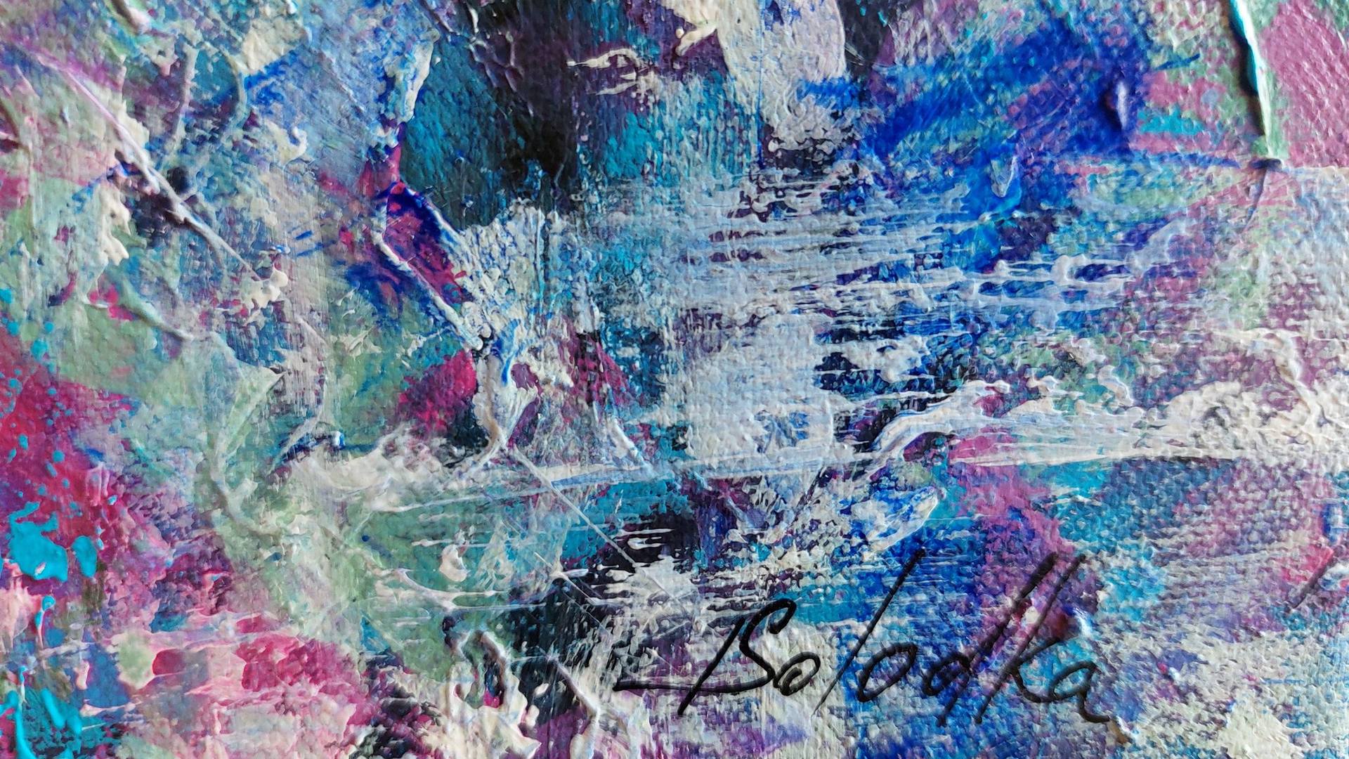 Original Abstract Floral Painting by Katia Solodka