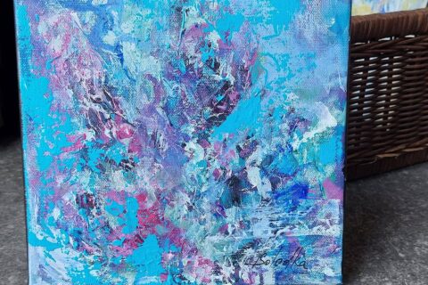 Original Abstract Floral Painting by Katia Solodka