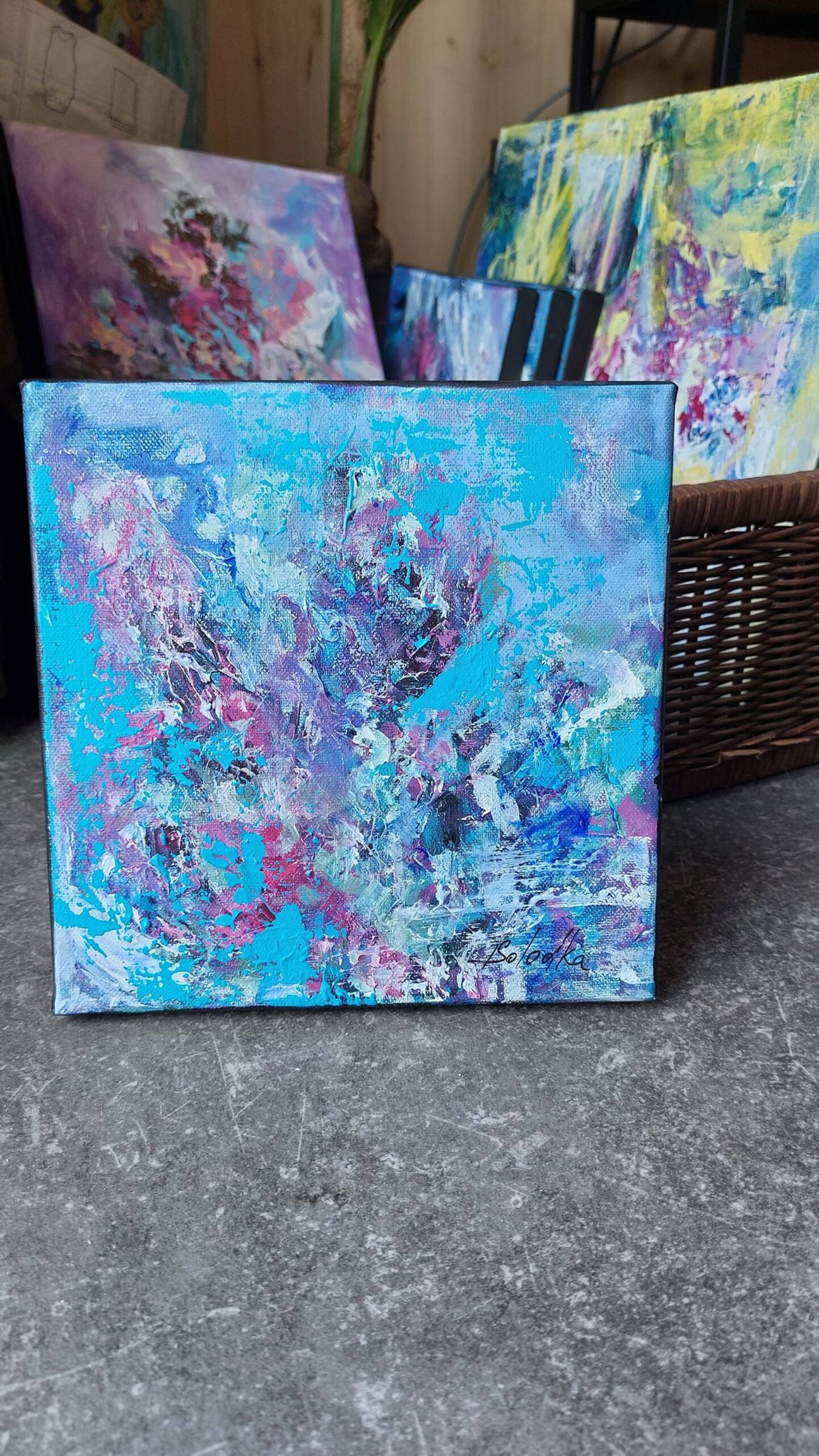 Original Abstract Floral Painting by Katia Solodka