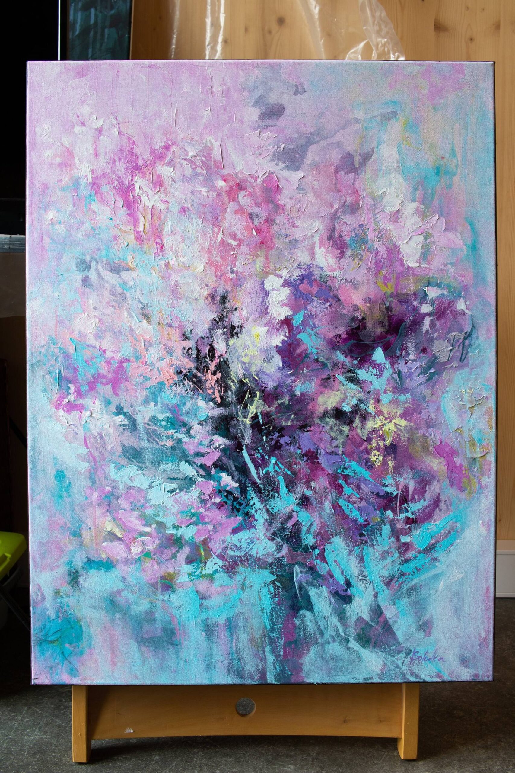 Original Abstract Floral Painting by Katia Solodka